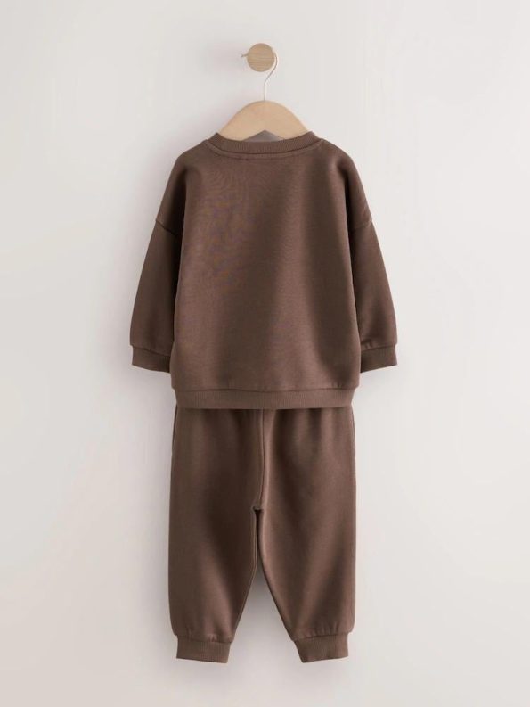 Boys' Cotton Brown Choco Milk Printed Tracksuit - Comfortable Everyday Style