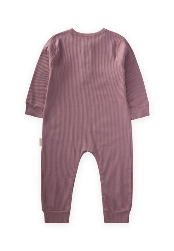 Cuffed Ribbed Jumpsuit for 0-3 Years in Lilac