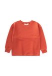 Oversized Waffle Seasonal T-Shirt for Ages 2-14 in Terracotta