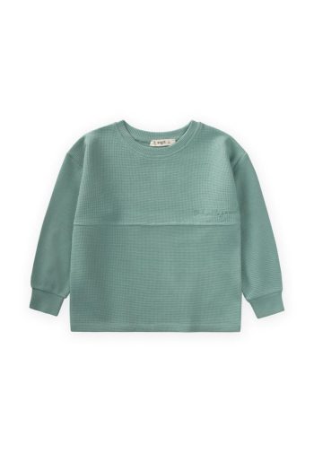 Oversized Waffle Seasonal T-Shirt for Ages 2-14 Green