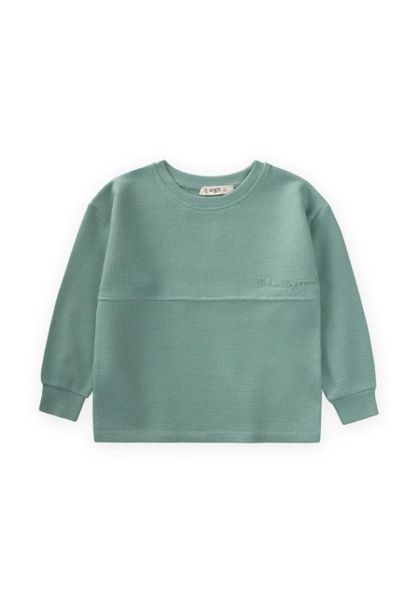 Oversized Waffle Seasonal T-Shirt for Ages 2-14 Green