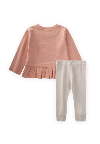 Ruffled Leggings Set with Bunny Print for Ages 1-6