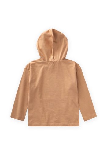 Printed Hooded Seasonal T-Shirt for Ages 2-10 in Camel
