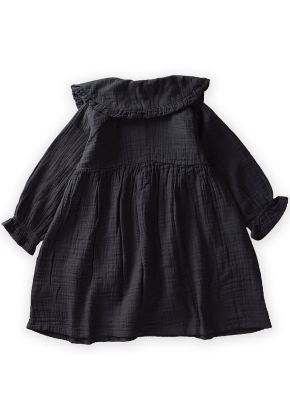 Collared Seasonal Dress for Ages 2-10 in Anthracite