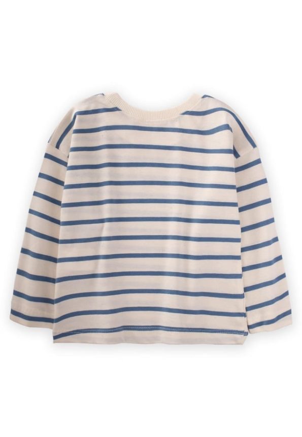 Striped Seasonal T-Shirt for Ages 1-10 Indigo Blue