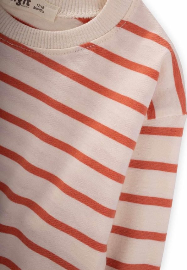 Striped Seasonal T-Shirt for Ages 1-10 in Orange