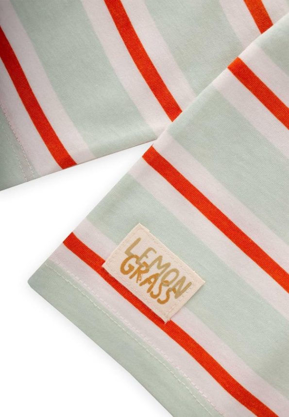 Striped Seasonal T-Shirt for Ages 1-10 Mint Orange Stripes