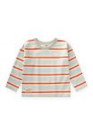 Striped Seasonal T-Shirt for Ages 1-10 Mint Orange Stripes