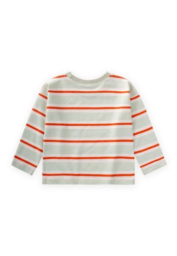 Striped Seasonal T-Shirt for Ages 1-10 Mint Orange Stripes