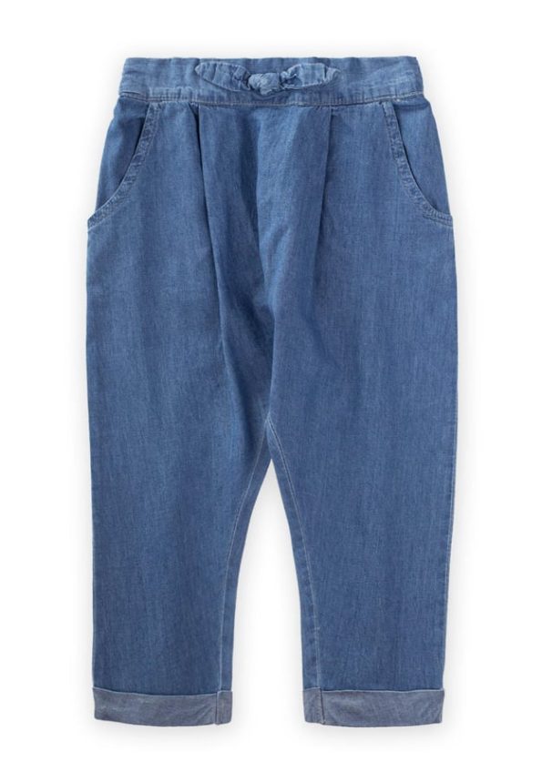 Pleated Boyfriend Jeans for Boys Aged 1-5 Blue