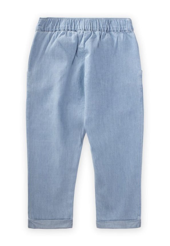 Pleated Boyfriend Jeans for Kids 1-5 Years Ice Blue