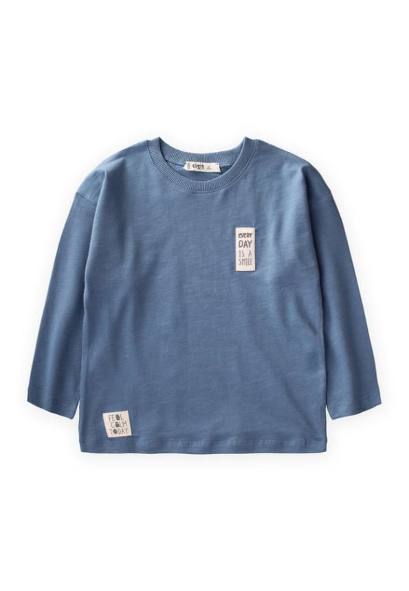 Seasonal Detail T-Shirt for Ages 2-10 Indigo Blue