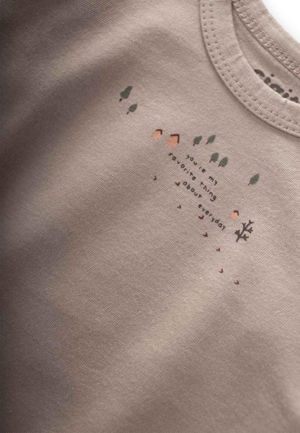 Printed Seasonal T-Shirt for Ages 0-4 in Beige