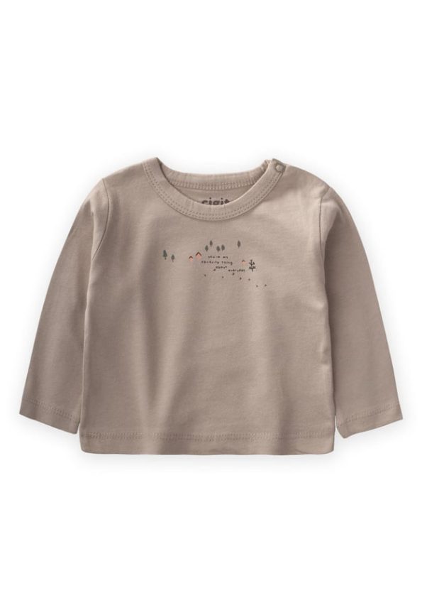 Printed Seasonal T-Shirt for Ages 0-4 in Beige