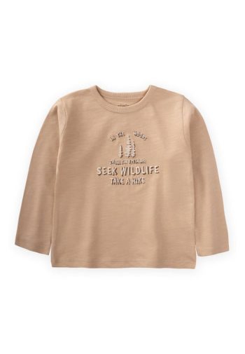 Seek Wildlife Embroidered Seasonal T-Shirt for Ages 1-7 Beige