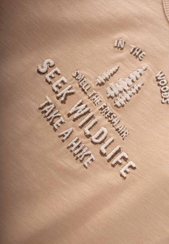 Seek Wildlife Embroidered Seasonal T-Shirt for Ages 1-7 Beige