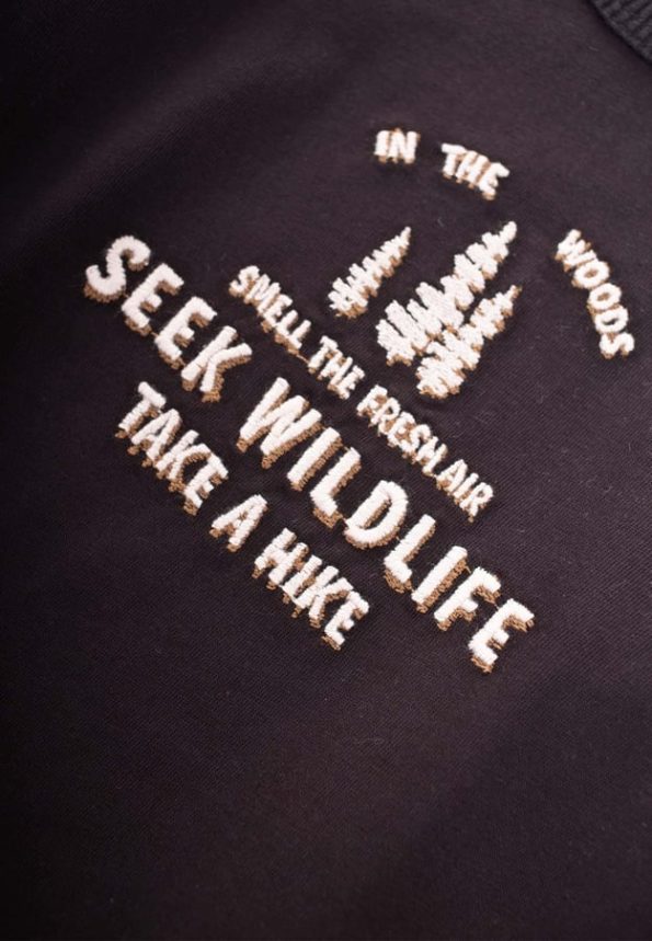 Seek Wildlife Embroidered Seasonal T-Shirt 1-7 Years Black