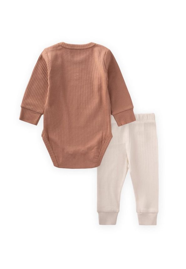 Embroidered Seasonal Bodysuit Set 0-3 Years A Brown