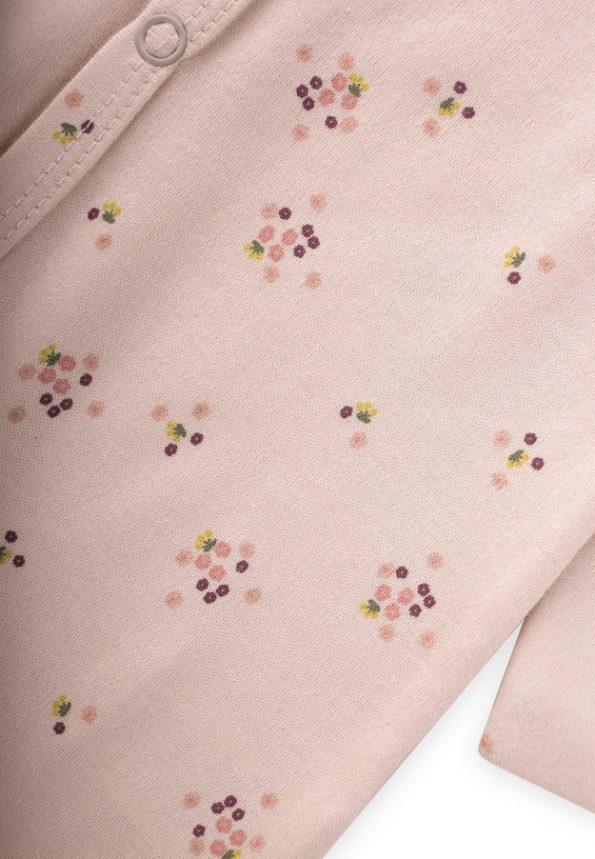 Footed Printed Romper with Mittens 0-9 Months Powder Pink