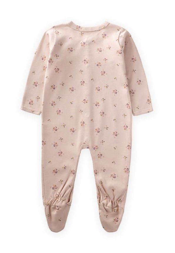 Footed Printed Romper with Mittens 0-9 Months Powder Pink