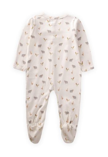 Footed Patterned Baby Romper with Mittens 0-9 Months