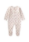 Footed Patterned Romper with Gloves 0-9 Months Watermelon Print