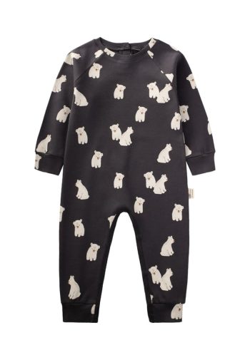Printed Jumpsuit for 0-3 Years in Anthracite