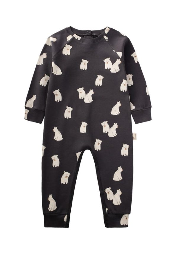 Printed Jumpsuit for 0-3 Years in Anthracite