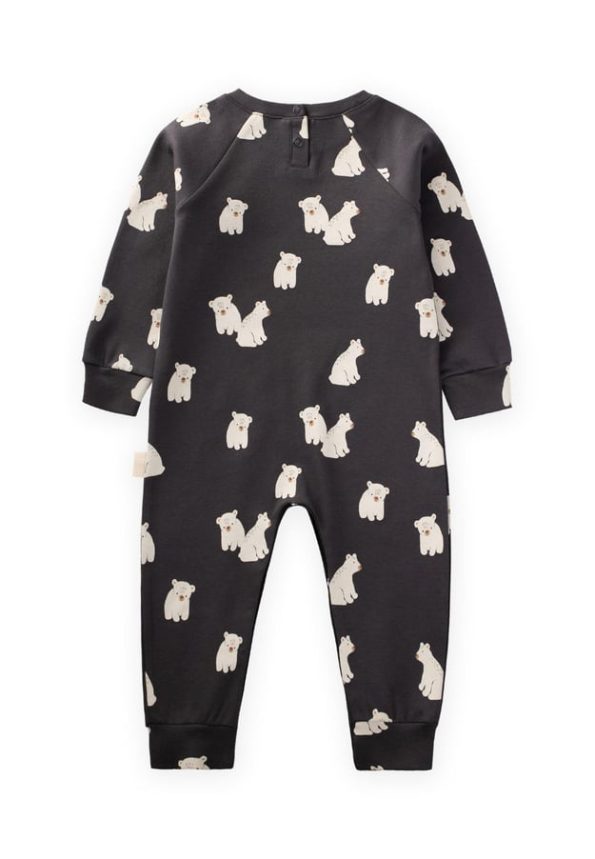 Printed Jumpsuit for 0-3 Years in Anthracite