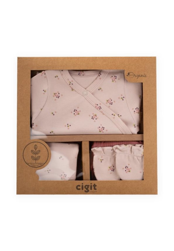 Patterned Hospital Exit Set Newborn Powder Pink