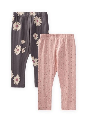 Two-Piece Legging Set for Ages 1-8 in Powder Pink - O Gray