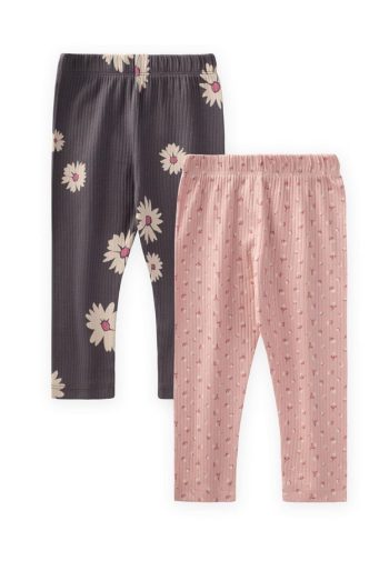 Two-Piece Legging Set for Ages 1-8 in Powder Pink - O Gray