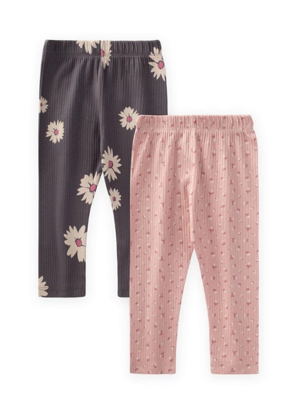 Two-Piece Legging Set for Ages 1-8 in Powder Pink - O Gray