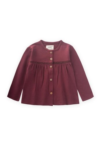 Lace Detail Seasonal Cardigan for Girls 1-5 Years Burgundy