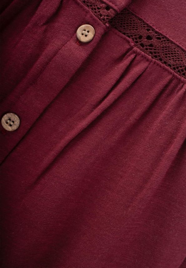 Lace Detail Seasonal Cardigan for Girls 1-5 Years Burgundy
