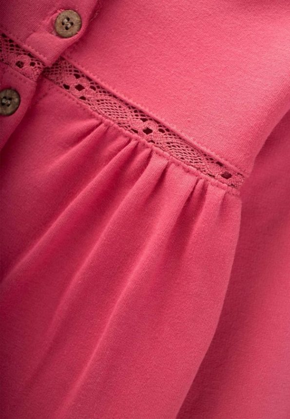 Lace Detail Seasonal Girls Cardigan 1-5 Years Fuchsia