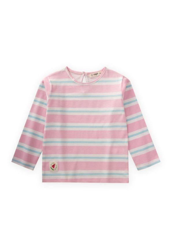 Striped Long Sleeve T-Shirt for Ages 2-8 in Powder Blue