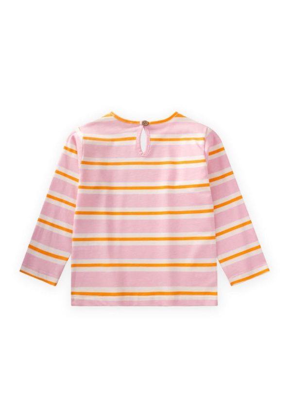 Striped Long Sleeve T-Shirt for Ages 2-8 in Blush Orange