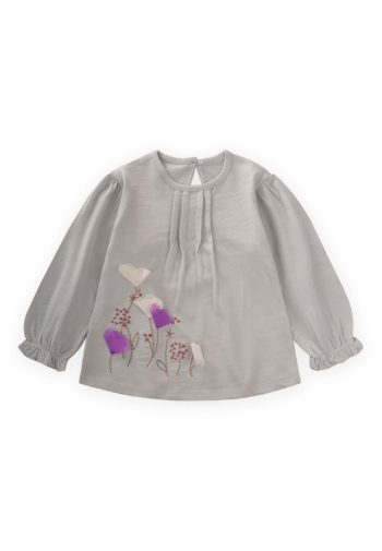 Flower Embroidered Long Sleeve T-Shirt for Ages 1-7
