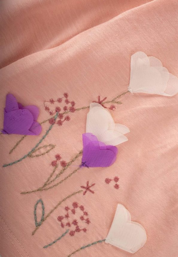 Flower Embroidered Long Sleeve T-Shirt for Ages 1-7
