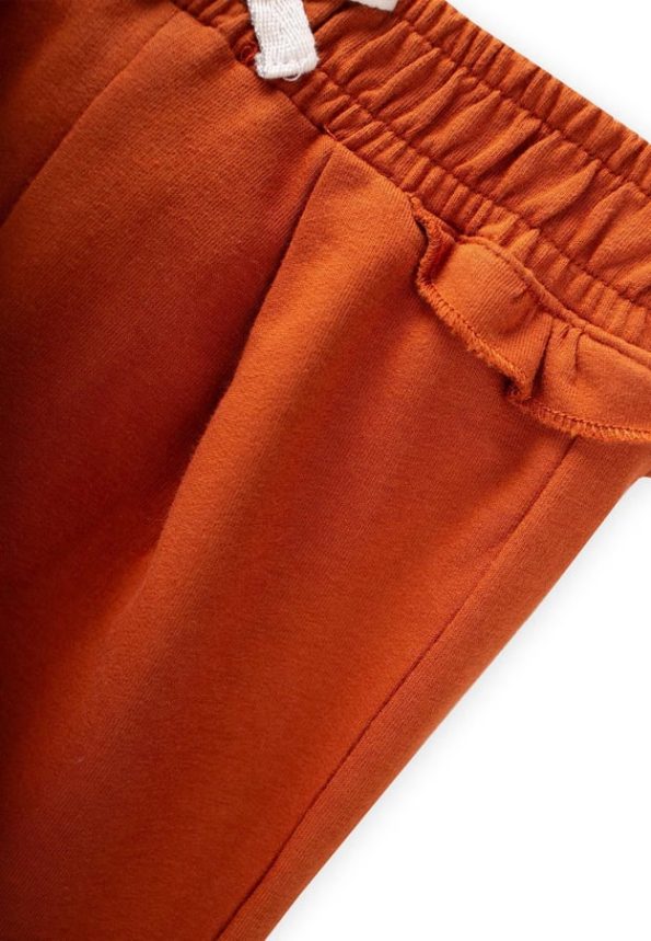 Ruffled Tracksuit for Ages 1-5 in Terracotta