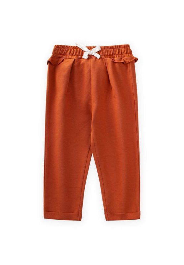 Ruffled Tracksuit for Ages 1-5 in Terracotta