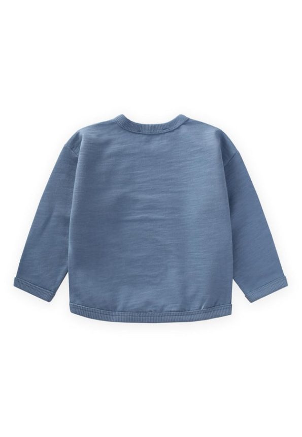 Tractor Embroidered Sweatshirt for Ages 0-4 Indigo Blue
