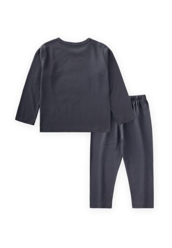 Rocket Appliqué Long Sleeve T-Shirt Set 1-6 Years Charcoal