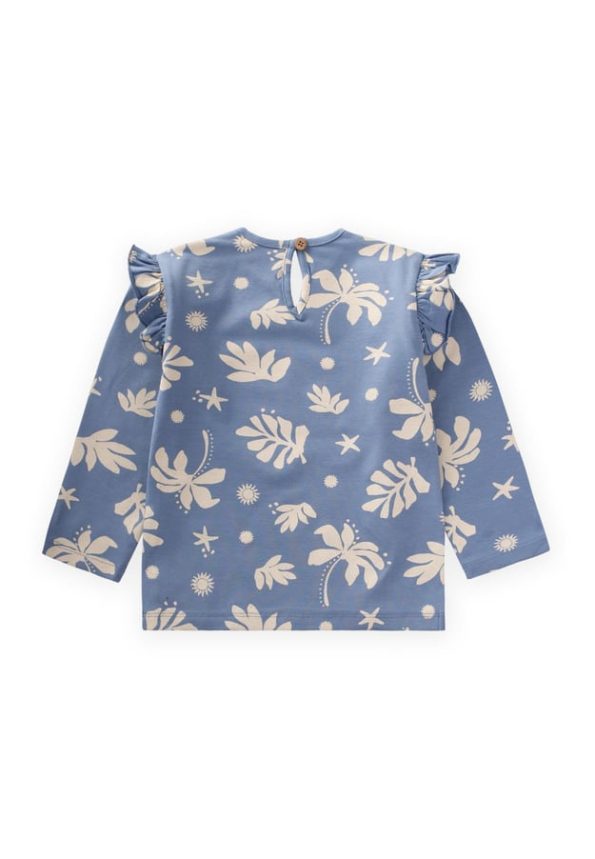 Patterned Long Sleeve T-Shirt for Ages 2-10 Blue