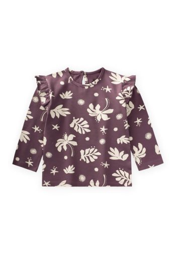 Patterned Long Sleeve T-Shirt for Ages 2-10 in Purple