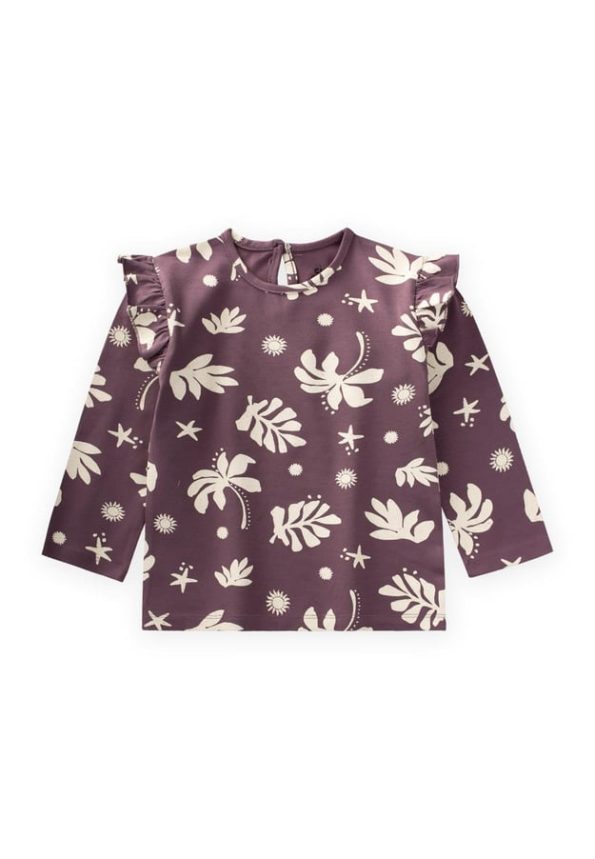 Patterned Long Sleeve T-Shirt for Ages 2-10 in Purple