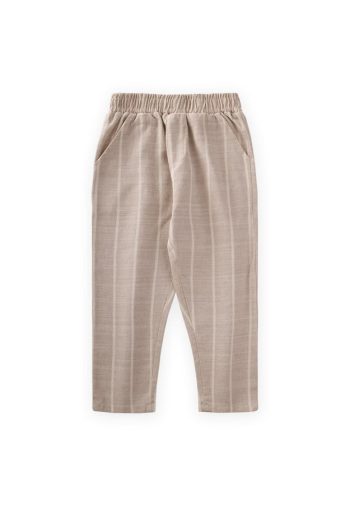 Striped Trousers for Ages 4-12 in Brown