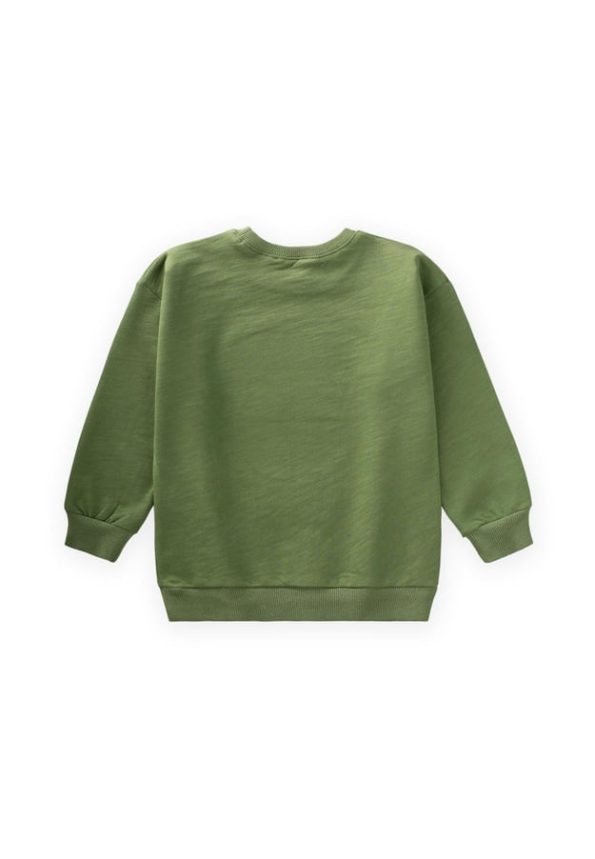Geometric Appliqué Sweatshirt for Ages 2-7 in Olive Green