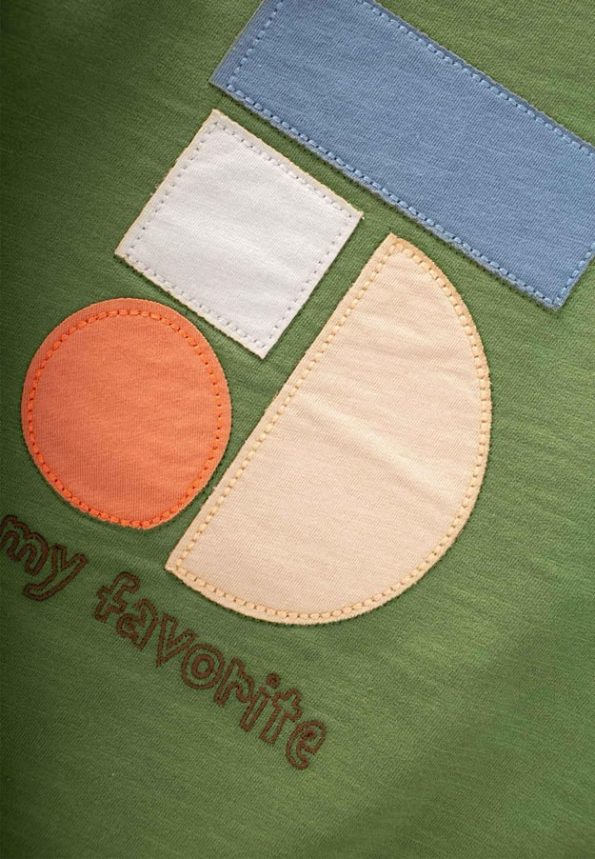 Geometric Appliqué Sweatshirt for Ages 2-7 in Olive Green
